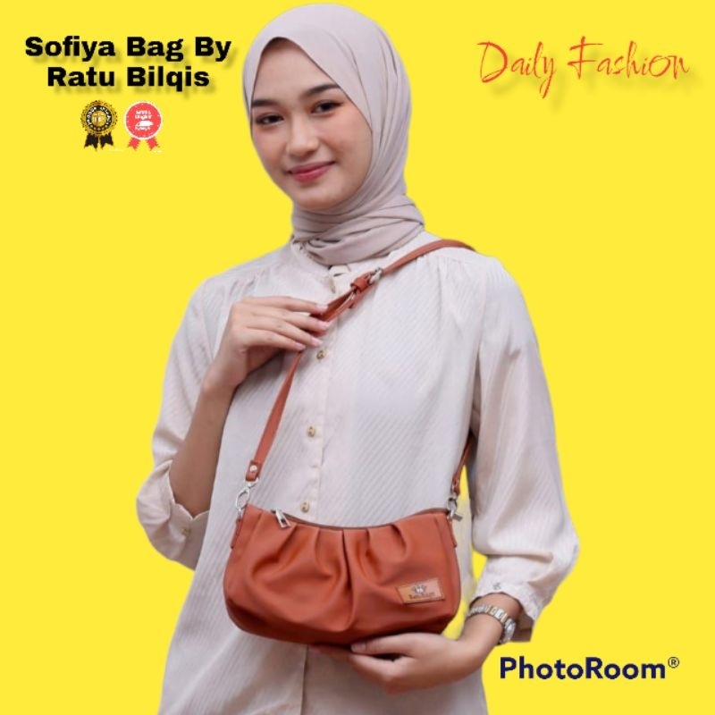 TAS SELEMPANG SOFIYA BAG BY RATU BILQIS BAHAN CHOCOLY ANTI AIR PREMIUM WATERPROOF TAS SELEMPANG