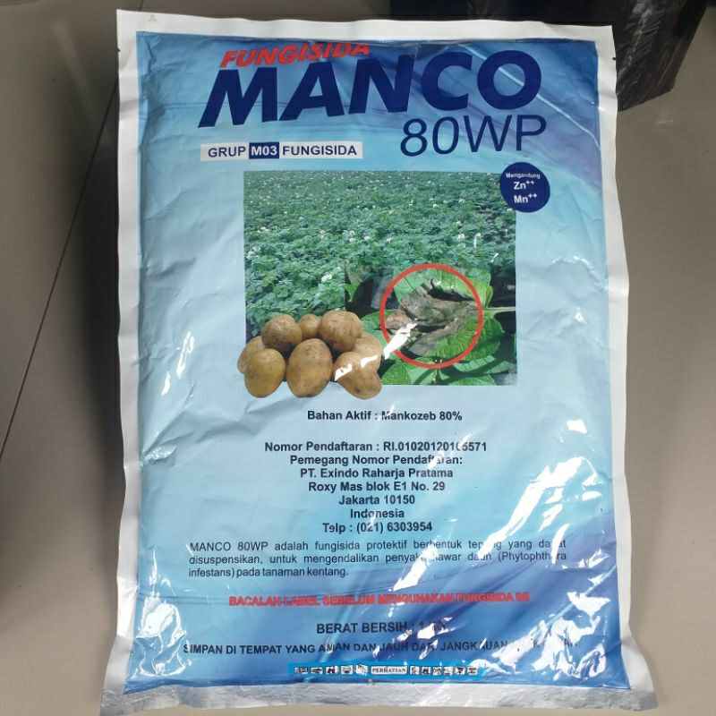FUNGISIDA MANCO 80WP 1 KG Mankozeb Plus Zink Dan Zpt  OBAT BUSUK DAUN AKAR BUAH
