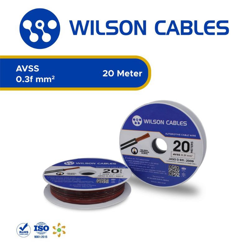 kabel 0,3f Wilson 1rol 20 meter kabel body lampu kolong otomototif motor mobil truk dan bus