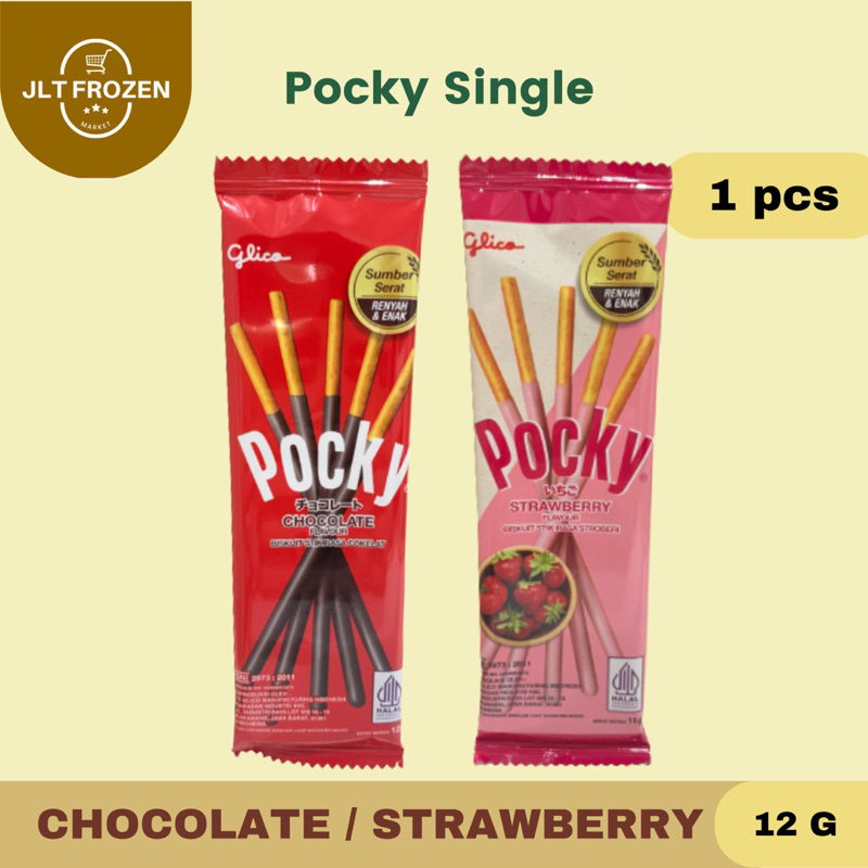 

Glico Pocky Single / Biskuit Stick Rasa Coklat Strawberry - 12g (1pcs)