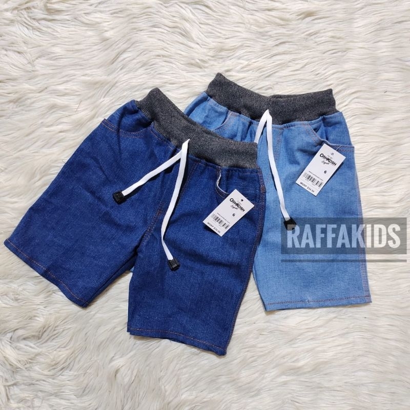 Celana Jeans Pendek Anak Laki Laki Pinggang Rib Jins Cowok Usia 1-10 Tahun