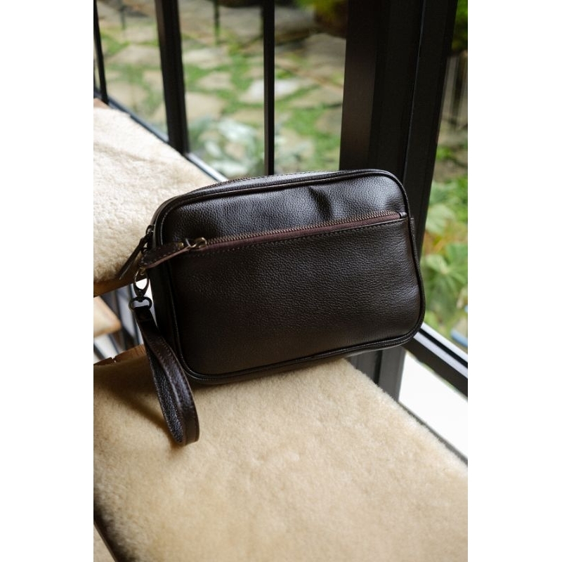 Dompet Kulit Asli Unisex Basic Pouch Clutch Unisex Souvenir Corporate