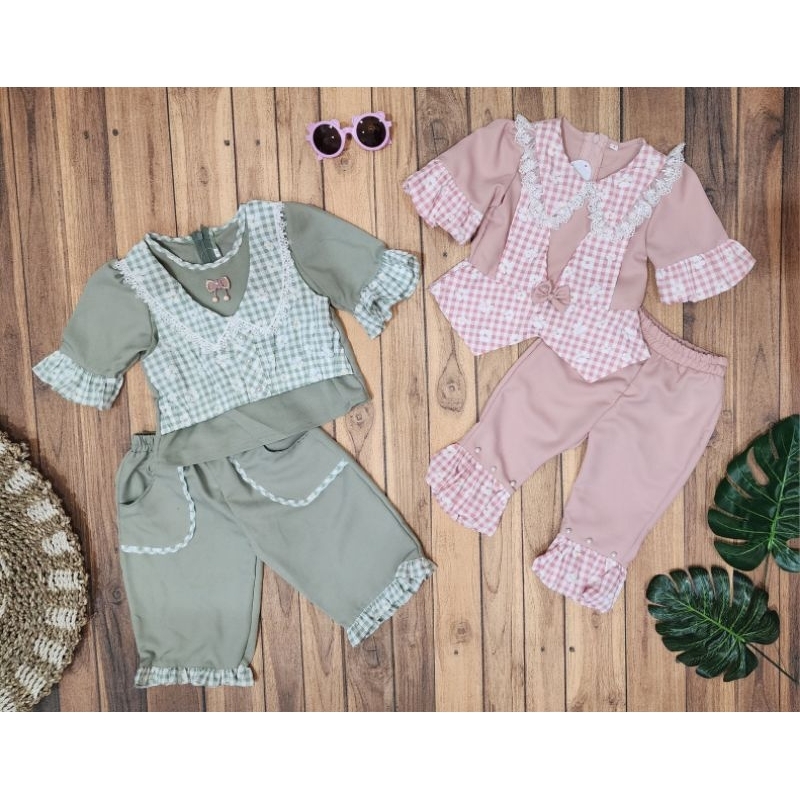 Two Mix - Baju Setelan Celana Anak Perempuan 1-3 Tahun NN5811 NN55013