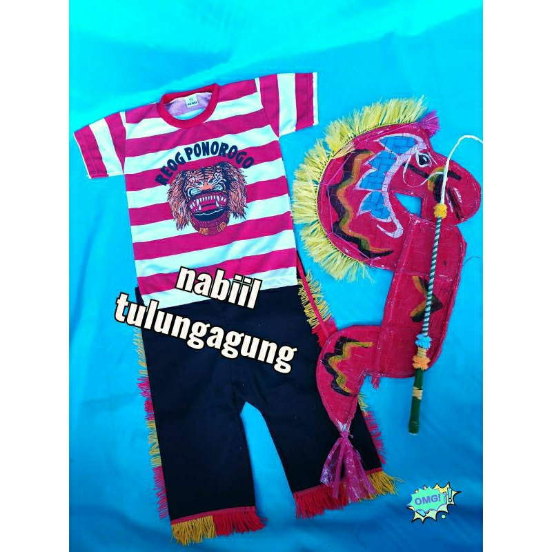 setelan kuda lumping cambuk kaos reog ponorogo