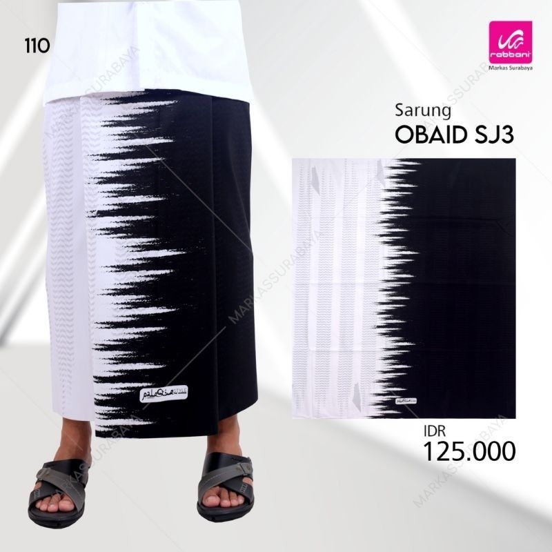 sarung obaid rabbani - sarung palestine styles - sarung rabbani hitam putih - sarung dewasa hitam pu