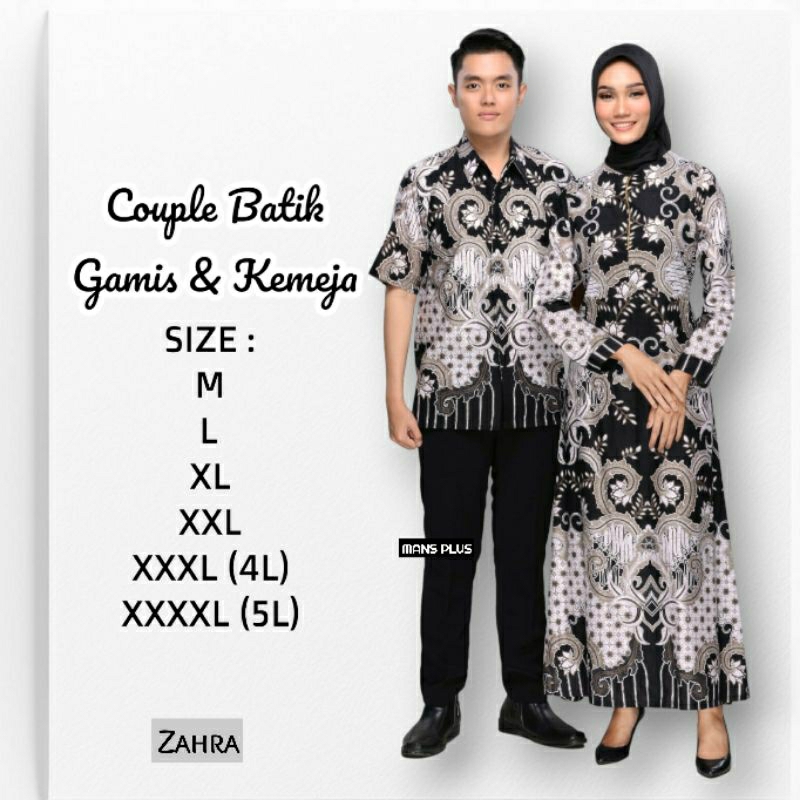 Couple Batik Keluarga Pasangan Gamis Jumbo Big Size 4L-5L Sarimbit Maxi Longdress Modern VVP