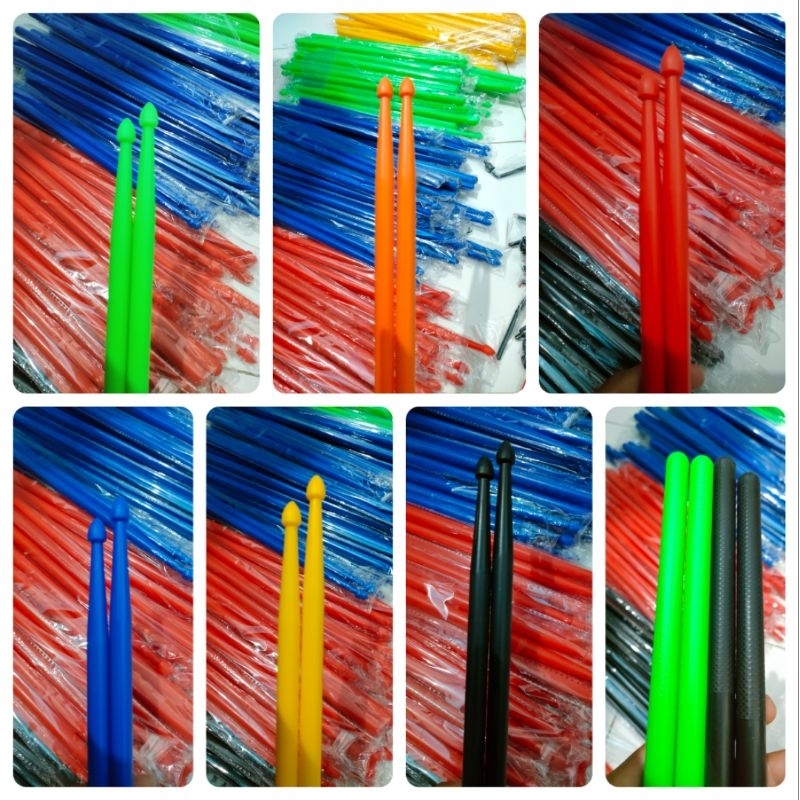 Stick Drum Nylon warna poundfit Ripstick juga bisa untuk stick drumpad, sepasang kanan kiri stik nilon