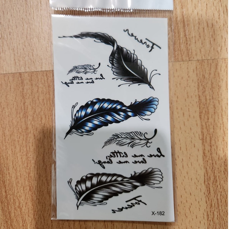 Tato Temporer Blue Feather Tato anti air Temporary tattoo Premium Import Quality
