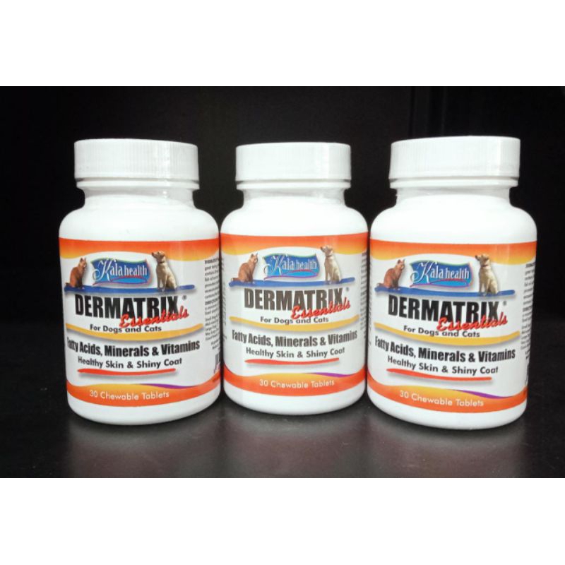 Vitamin Bulu Dermatrix  eEssensials dog &amp; cat 30 tablet vitamin bulu &amp; kulit kucing &amp; anjing