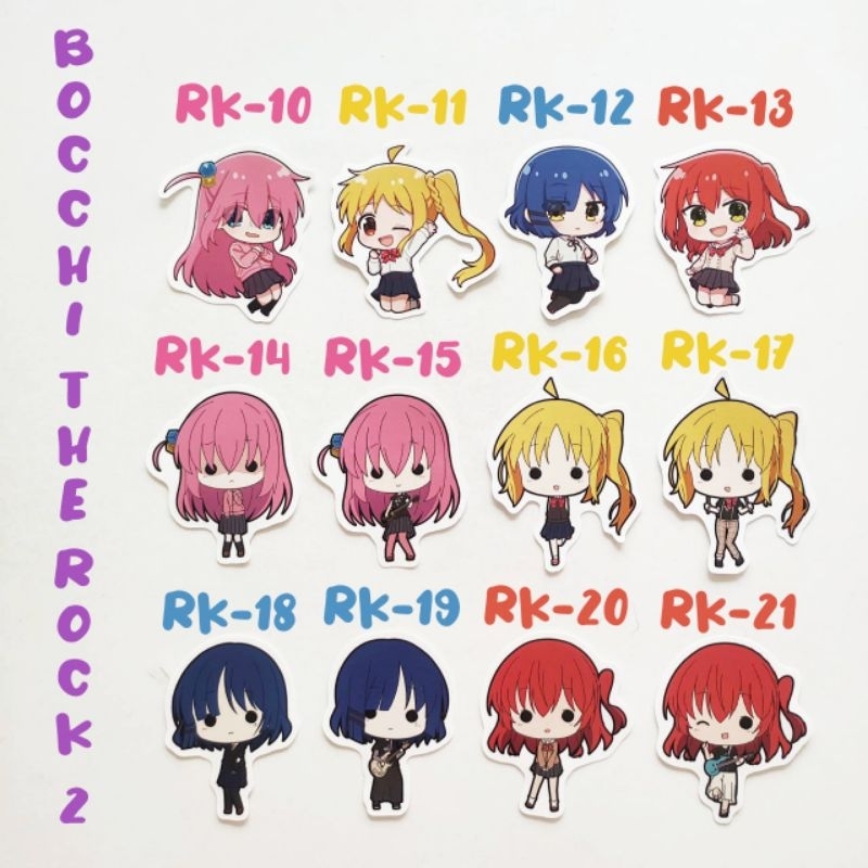 Sticker Anime Bocchi the Rock 2 Gotou Hitori Yamada Ryou Ijichi Nijika Kita Ikuyo Merchandise