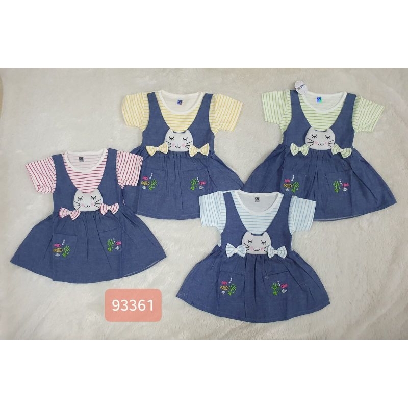Rok bayi 6 - 12m anak baby katun 100% combed dress nezumi