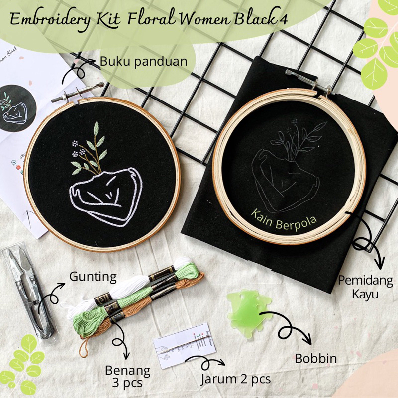 Embroidery Kit - Paket Sulam Tangan - Paket Kerajinan Tangan Terlengkap Termurah {Black Galaxy}