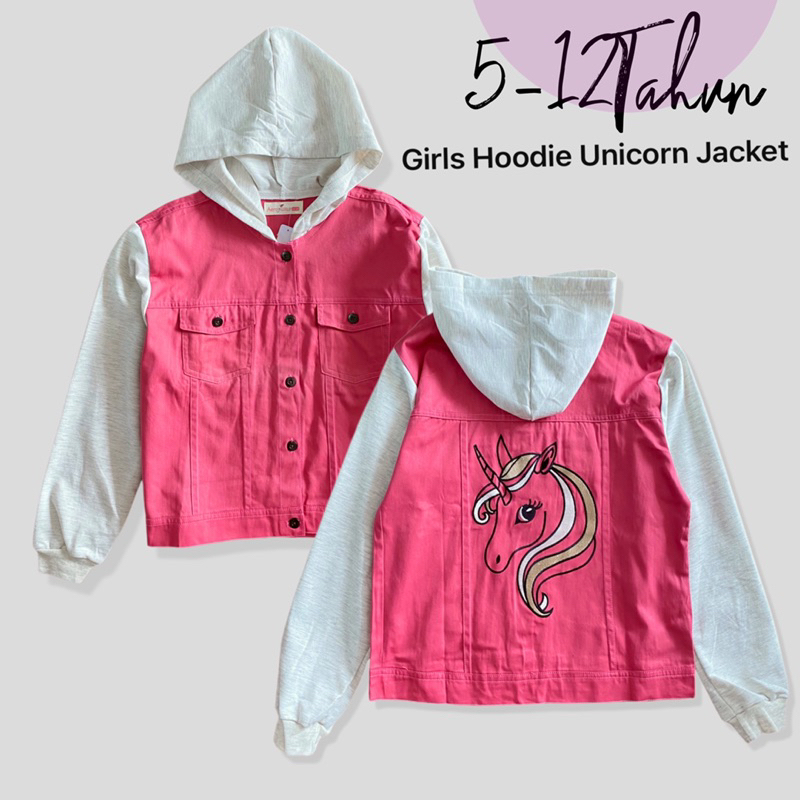 Jaket Jacket Unicorn Hoodie Atasan Fashion Anak Perempuan Aero Girls Original 5-12Tahun 1518