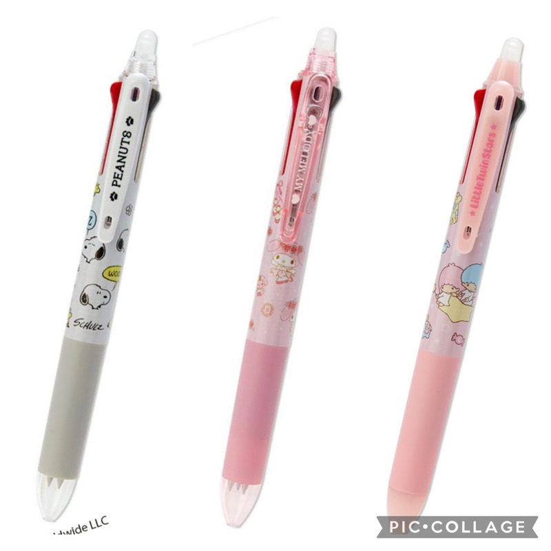 

Sanrio Japan Snoopy/ My melody/ Twin star pen FRIXION BALL 3 Colors