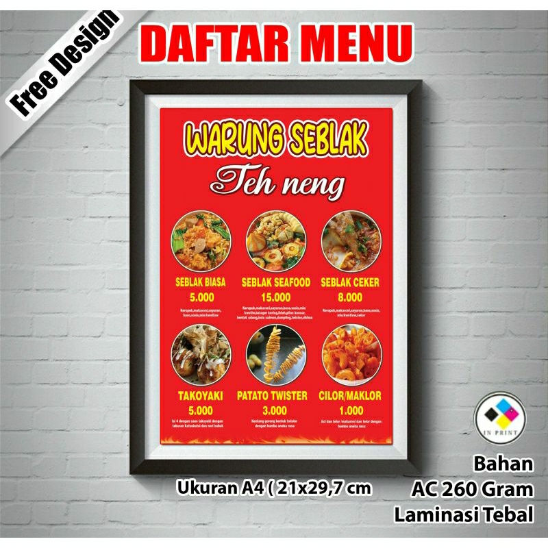 daftar menu | buku menu | daftar harga | harga |buku harga |warung makan | daftar warung | harga |bu
