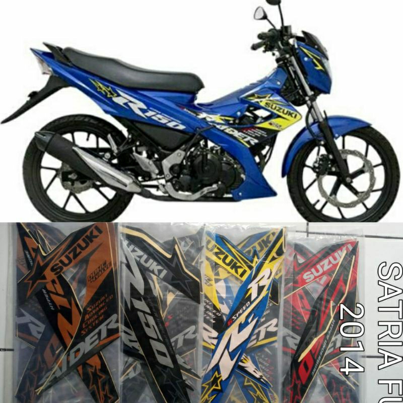 (Bisa COD) Striping Satria FU facelift 2014 standar ori stiker Suzuki Satria lis satria fu