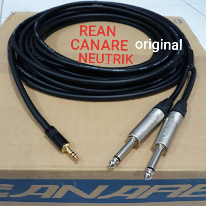 kabel Canare (Japan) 10 m jack Neutrik akai TRS 3,5 mm to 2 akai mono