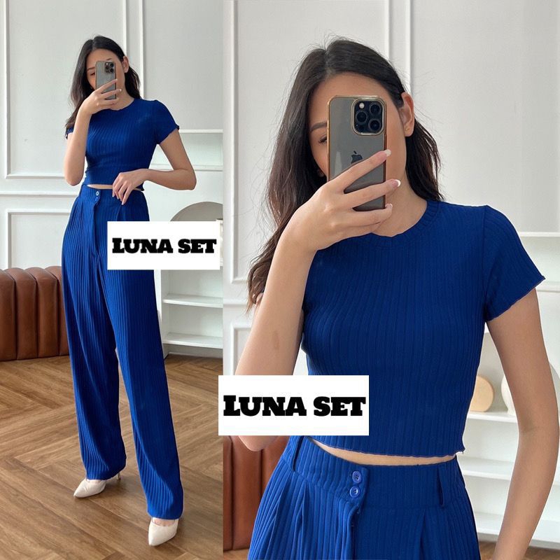 LUNA CUTE SET HORNET SET - KAOS POLO SET CELANA