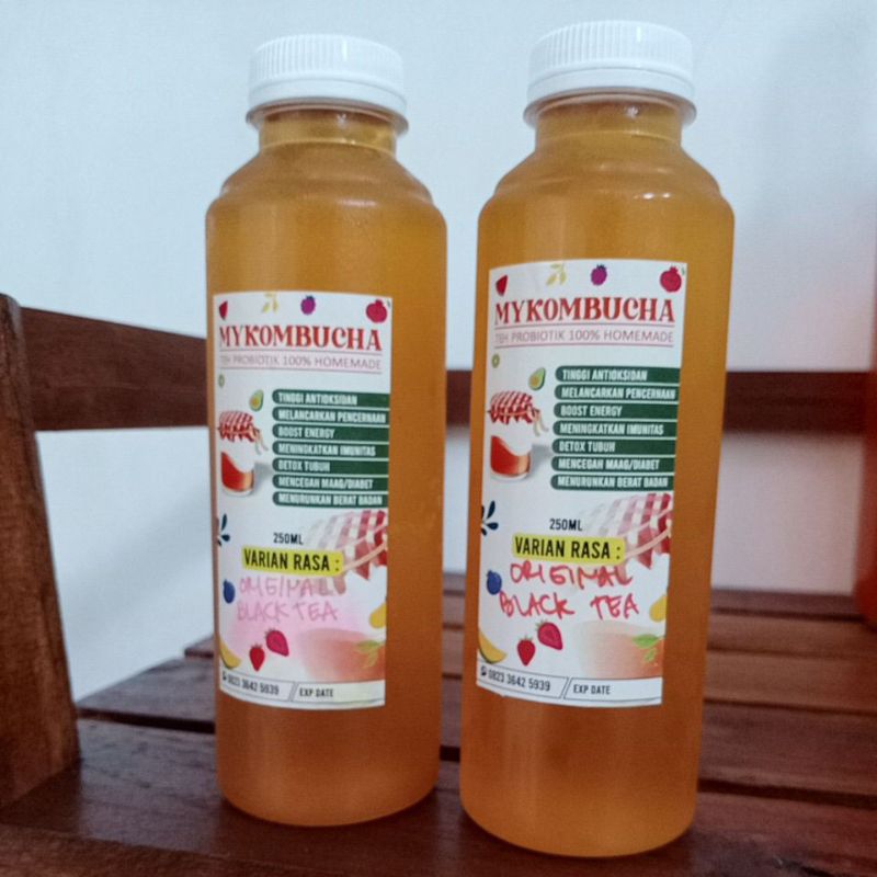 

Kombucha Siap minum/Teh Probiotik/Detox tubuh/Blacktea 250ml