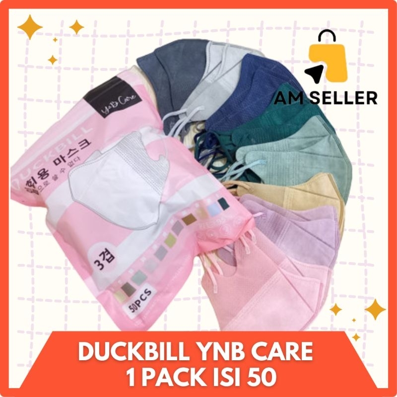 Masker Duckbill 3ply Garis Warna isi 50pcs