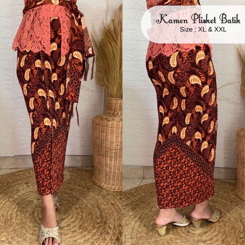 KAMEN PLISKET + SELENDANG CEWEK DEWASA / KAMEN PLISKET SUTRA DOBBY SET SELENDANG