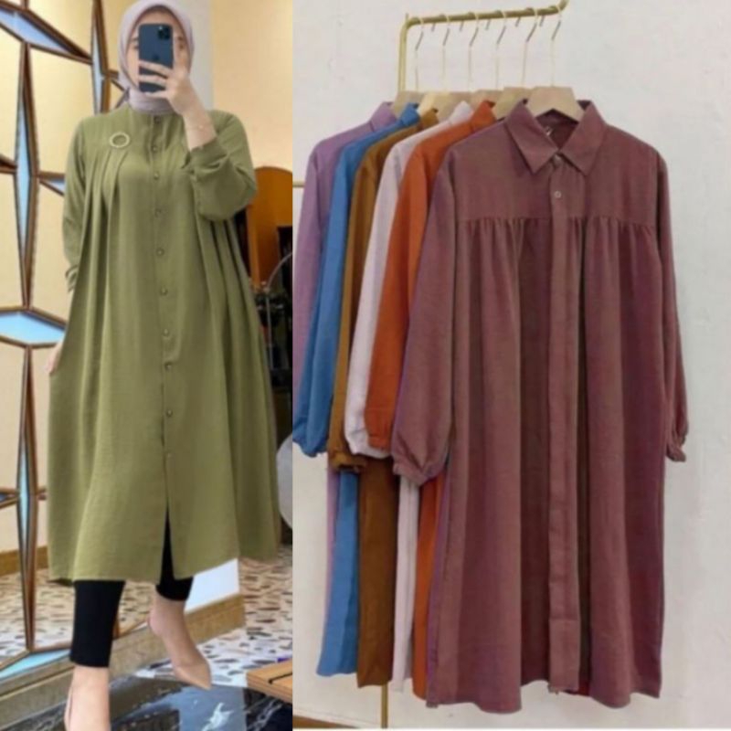 LONGDRES TUNIK CRINKLE AIRFLOW//ATASAN CRINKLE AIRFLOW WANITA TERLARS