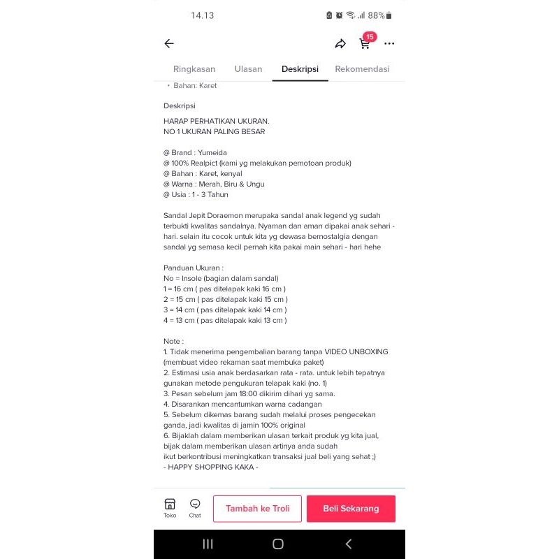 Sandal anak legendaris karakter doaremon 1234