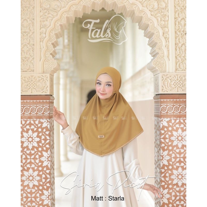 (Ori Fals) SIRIA PICOT •jilbab instan jersey starla•hijab instan•bergo instan tali