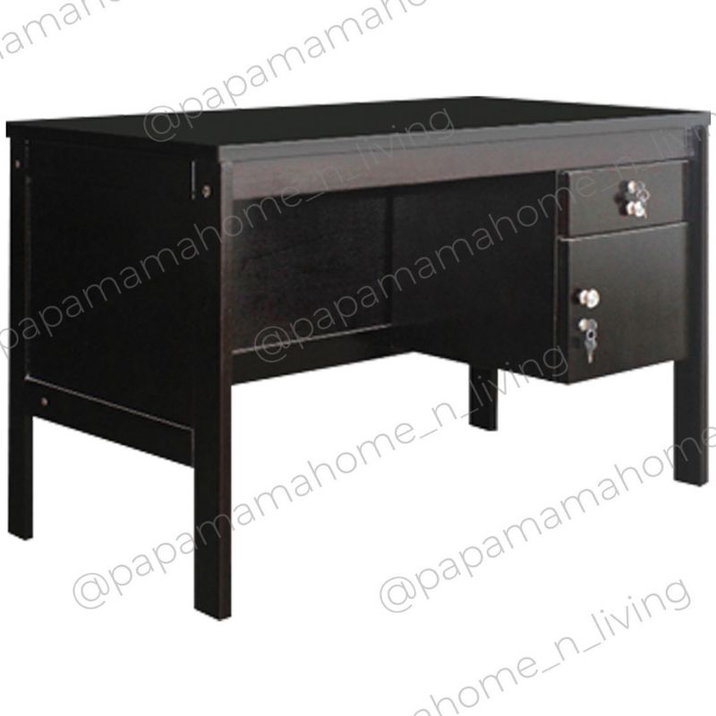 Meja Tulis 1/2 Biro Kayu Solid Uk 120cm - Meja Kerja 1 Laci Warna Black - Medan
