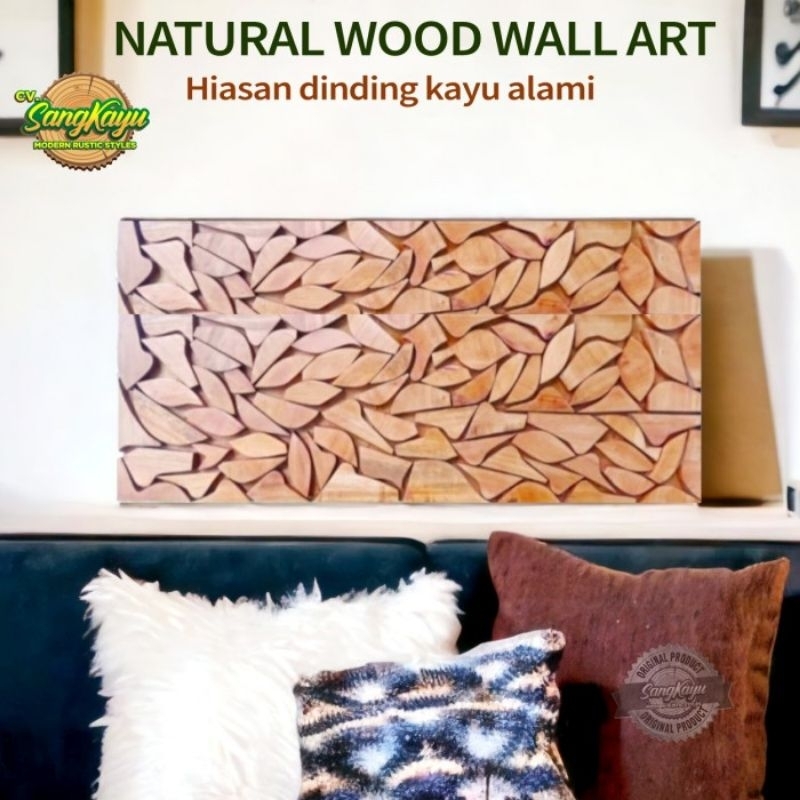 WOOD WALL ART HIASAN DINDING KAYU ALAMI BUKAN WALLPAPER WALLSTICKER