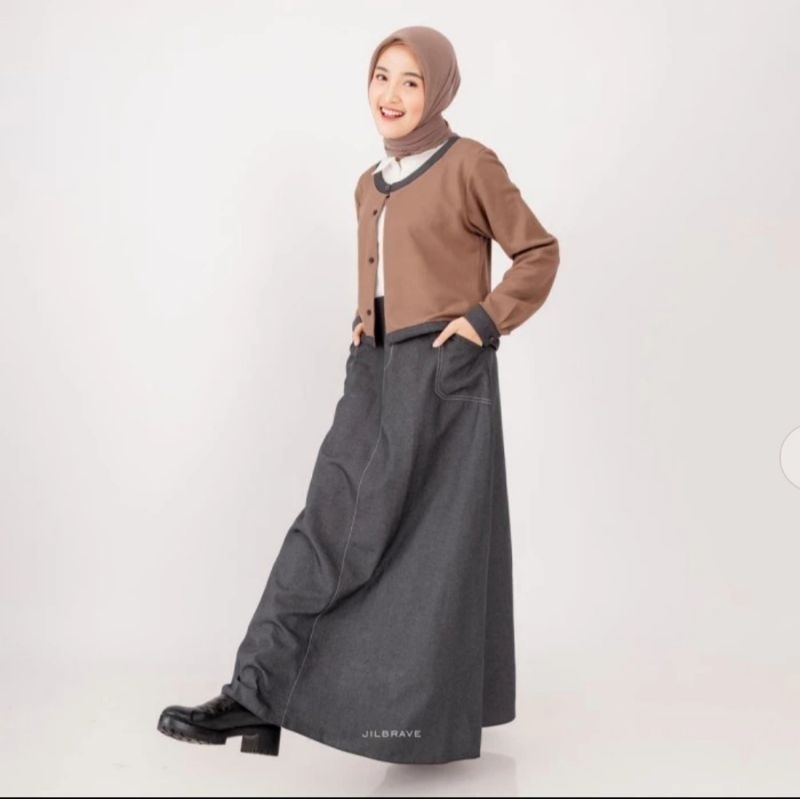 Ruby Dress Jilbrave Warna Brick Size S (NEW)