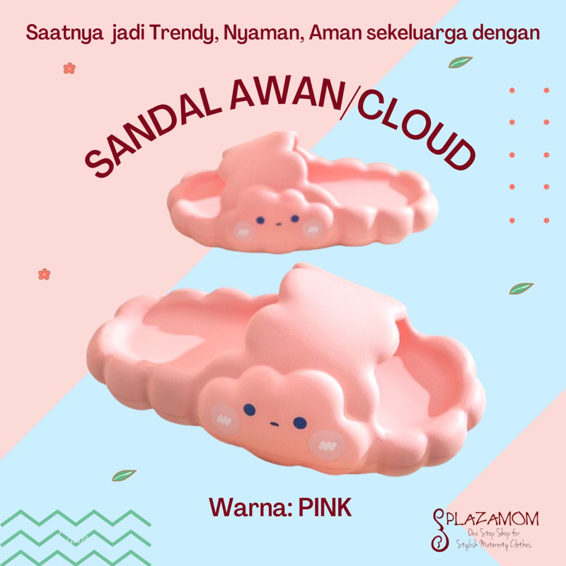 Sandal karet awan cloud EVA Phylon ANAK DEWASA kids kid Laki Perempuan pria wanita cowok cewek cowo cewe male female man woman girl boy Unisex Sendal Selop Slippers Slip Strap Empuk Ringan Anti slip Kualitas Premium Nyaman trendy kekinian viral hits cute