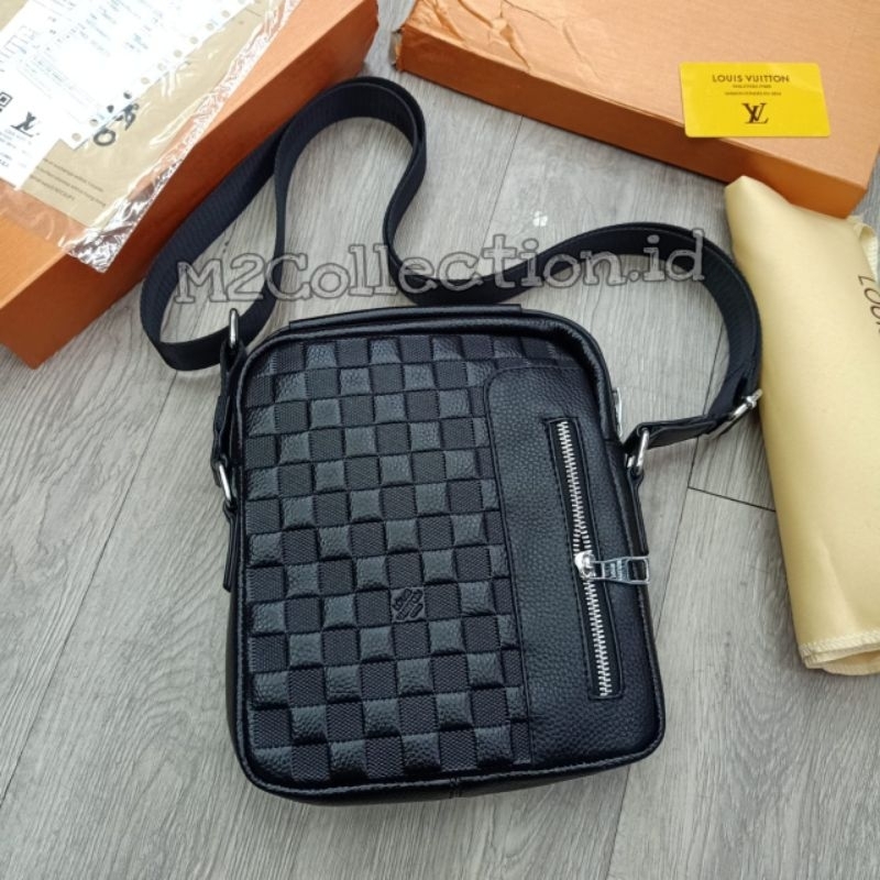 Tas Selempang Lv Monogram Damier Embos Tas Selempang Kulit Super Premium Quality