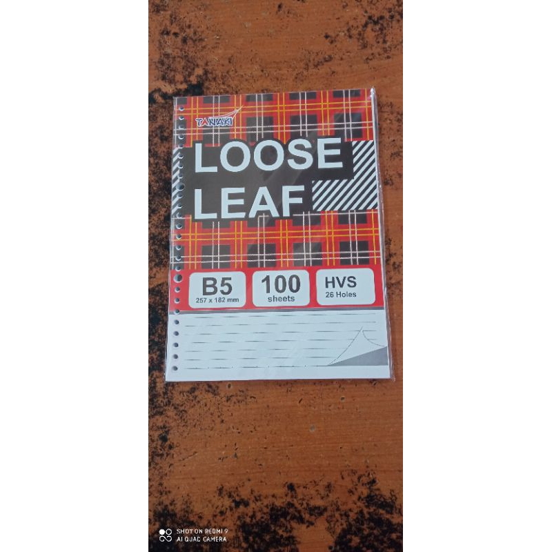 

Loose Leaf Tanaki B5 100
