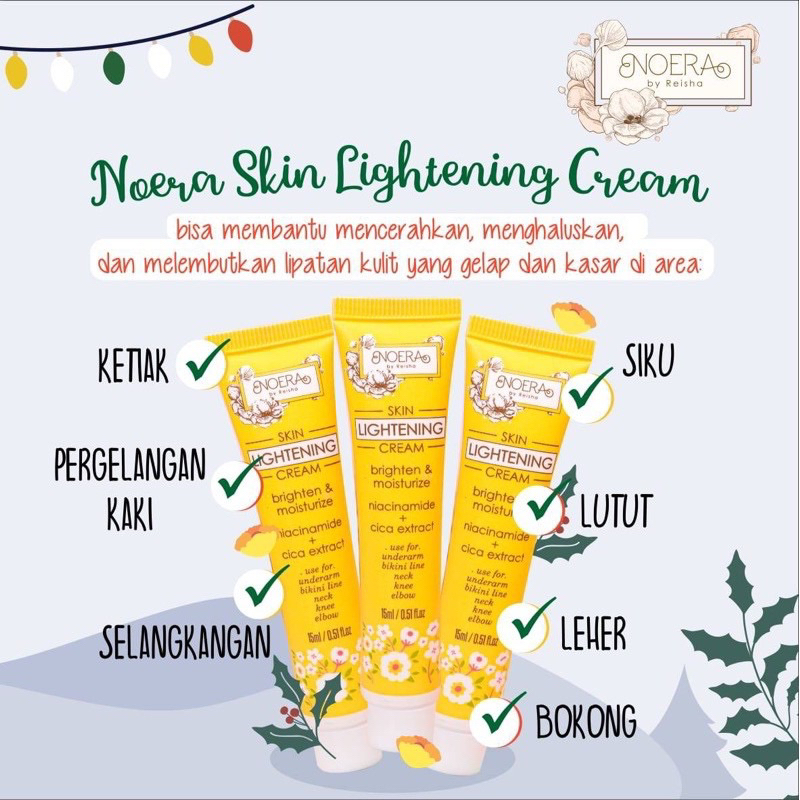Noera Skin Lightening Cream armpit pemutih ketiak lipatan siku brightening moisturizer 15ml 30ml ml 15 30 NOERA lighteningcream
