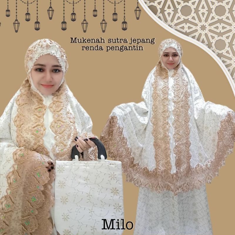 (Real Pict) Mukena Sutra Jepang Renda Pengantin Jumbo Size