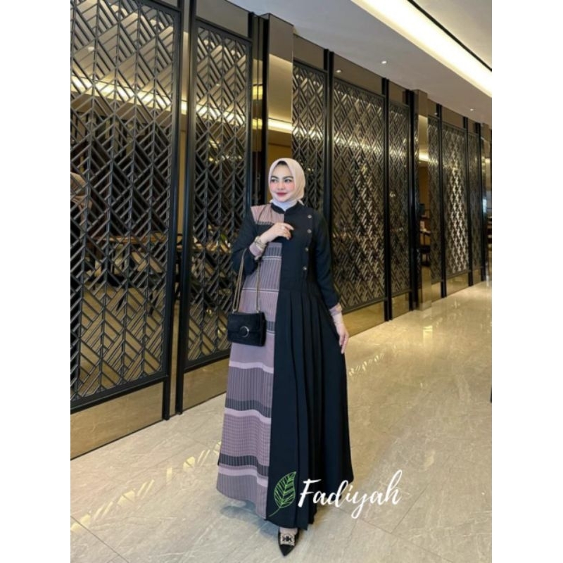 Riana Dress by Fadiyah Original Aswan Mix Jetblack