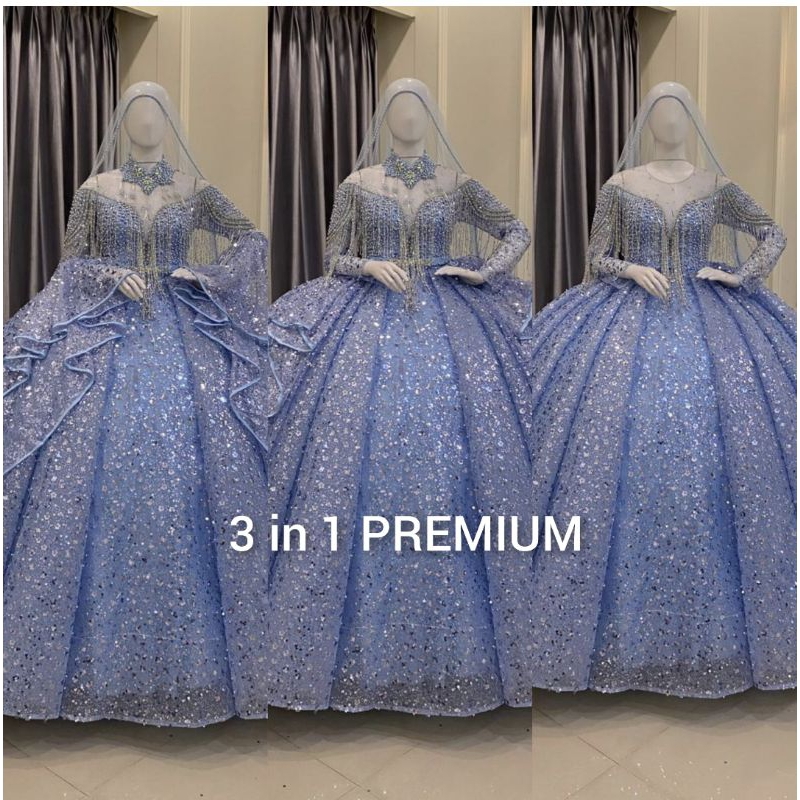 TERBARU//GAUN WEDDING BARBIE BELIMBING SEQUIN//BARBIE HARNET PREMIUM//TILE AKAR GAUN