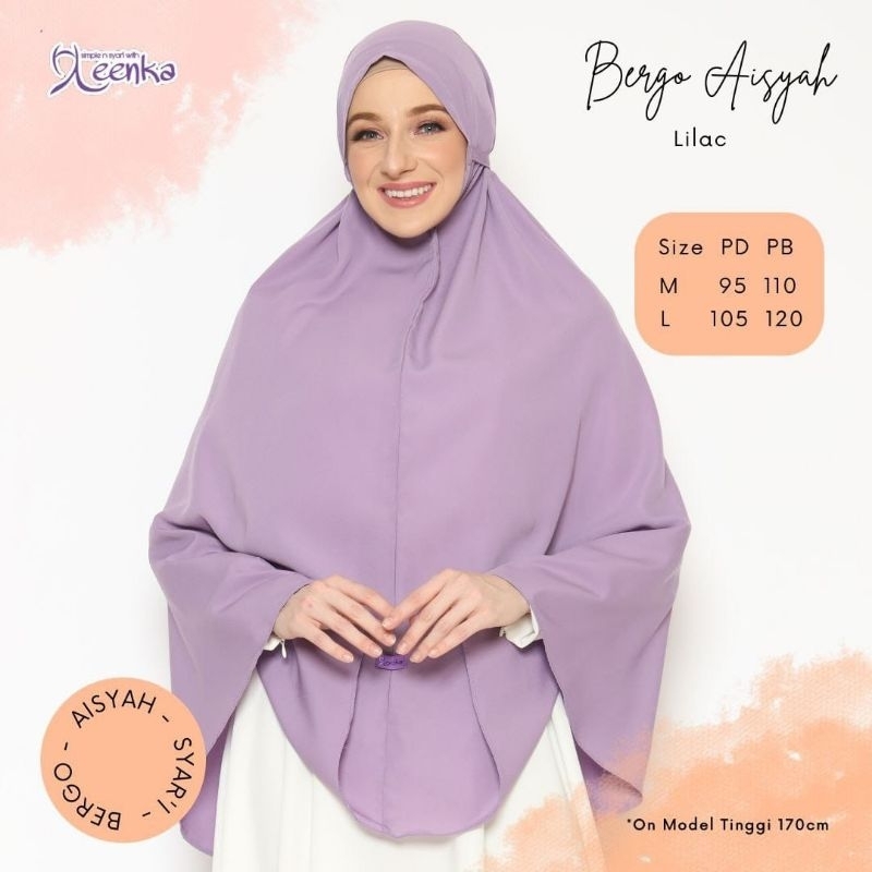 Bergo Aisyah Hijab Lengan By Leenka Best seller Murah