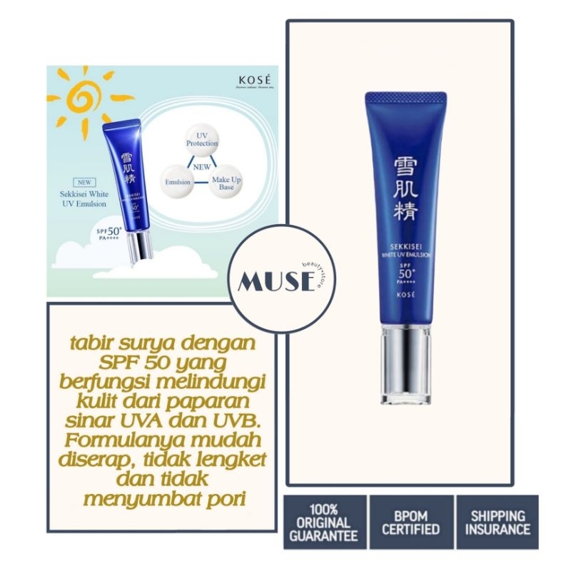 Kose Sekkisei White UV Emulsion SPF 50 PA++++ 35gr / Sunblock / Sunscreen