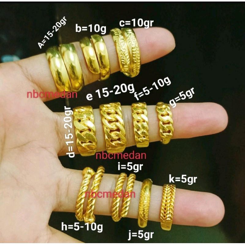 Cincin golden dan MS ada mereknya didalam cincin Awet Tidak luntur  Persis kayak asli