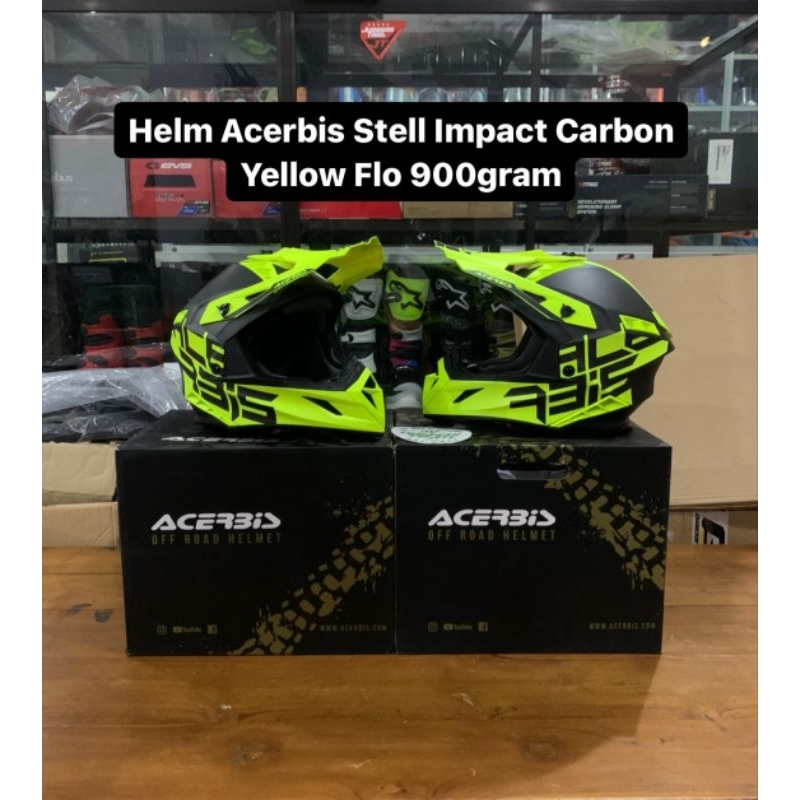 HELM ACERBIS STEEL IMPACT CARBON YELLOW FLUO
