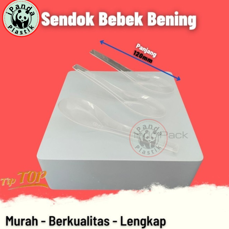 Sendok Bebek Plastik Besar TIPTOP Bening Trans Bersih Kuat @ 144 pcs