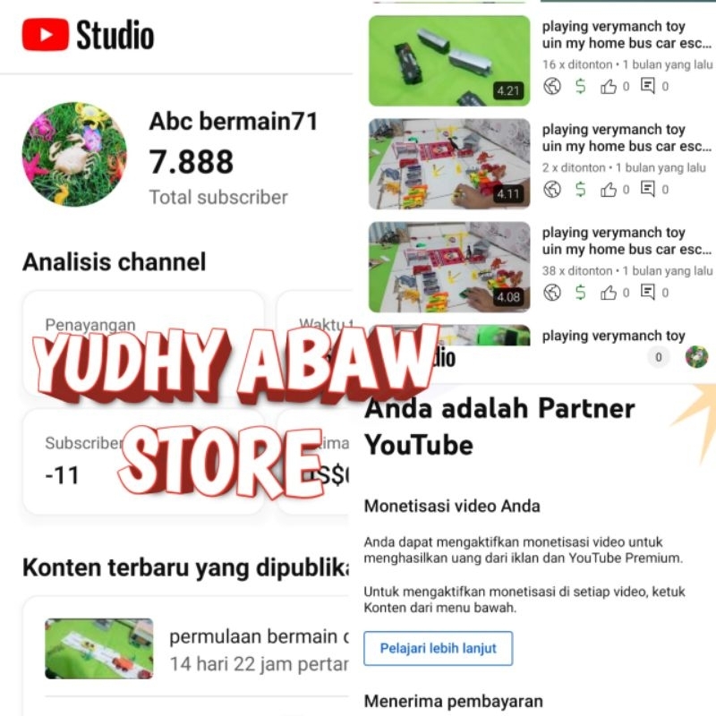 

CHANNEL YOUTUBE MONETISASI MURAH YT MONET TERBARU