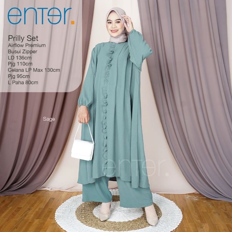 One Set Tunik LD 136 XXXL Prilly Kimna Set Ori Enter Setelan Wanita Rayon Setcel Pajamas Super Jumbo