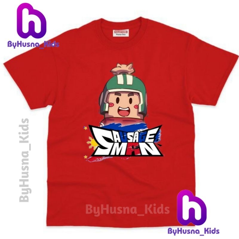 BAJU ANAK KAOS ANAK GAME SAUSAGE MAN SOSIS MAN ATASAN ANAK UNISEX COWO CEWE PAKAIAN ANAK BALITA BATI
