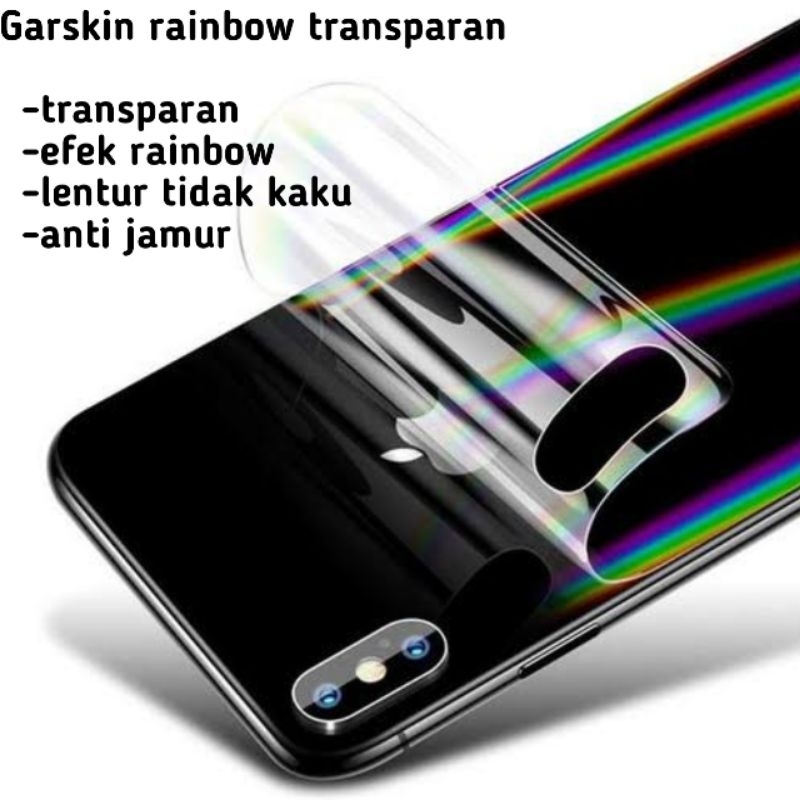 garskin hp+ garskin camera AURORA rainbow transparan all merek ready