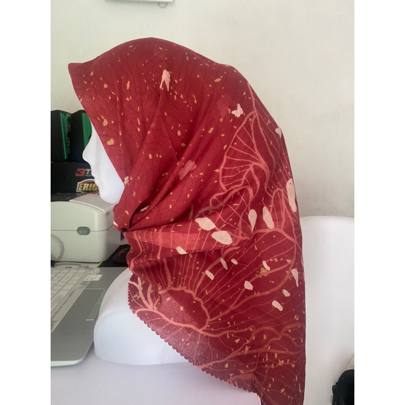 Hijab Voal Motif KUPU /Hijab segiempat motif terbaru/Hijab segiempat jumbo/Hijab segiempat voal prem