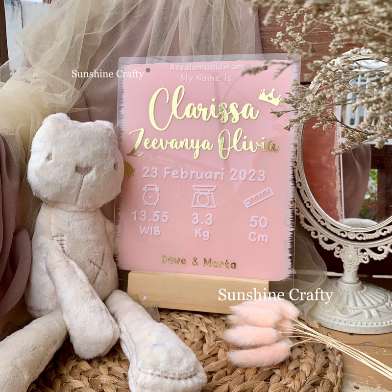 HOSPITAL BOARD ACRYLIC / PAPAN NAMA BAYI / CUSTOM / HANDMADE