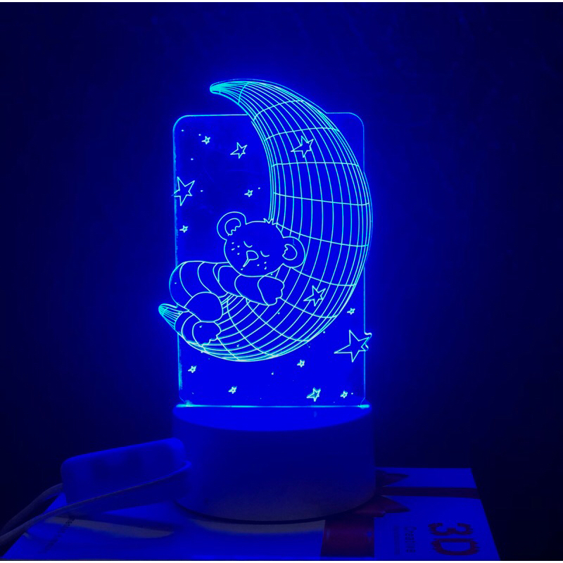 [BULAN BEAR] LAMPU HIAS KAMAR TIDUR Akrilik 3D ~ LAMPU TIDUR LED 3D AESTHETIC